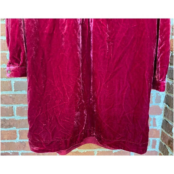NWOT Anthropologie Raspberry V Neck Velvet Tunic Dress Size Small - Picture 9 of 13